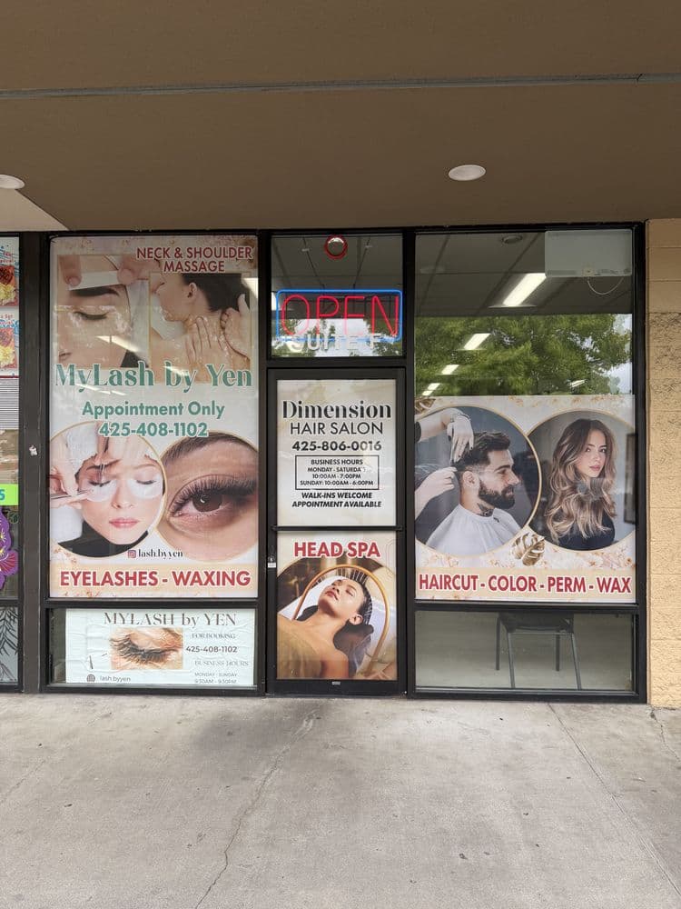 Dimension Hair Salon storefront at 20631 Bothell Everett Highway