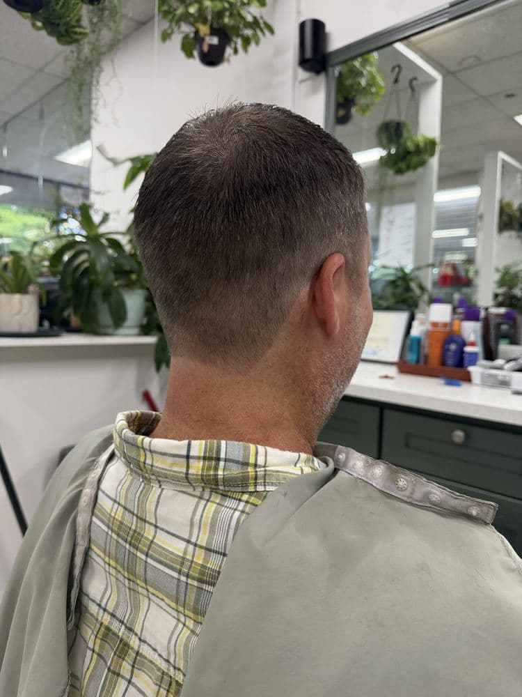 Men's softly blended taper haircut at Dimension Hair Salon in Bothell