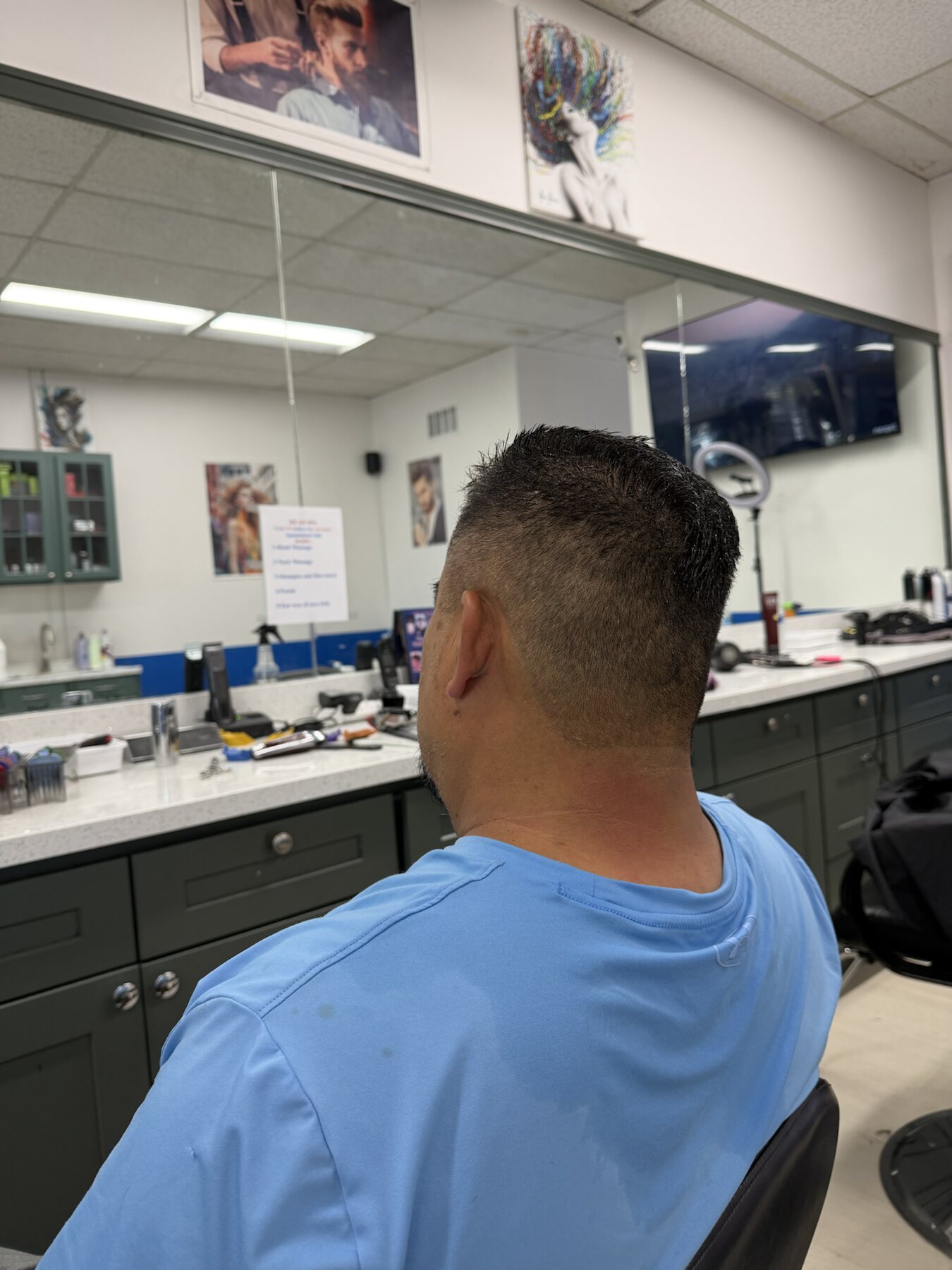 Men's close fade haircut with a smooth blend